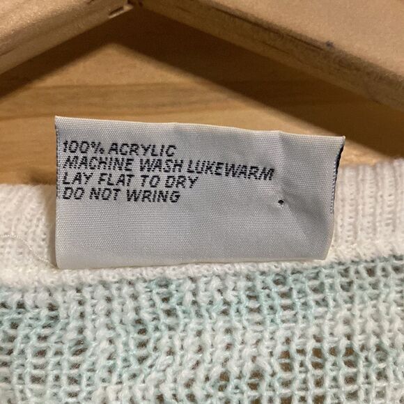 Vintage Justin Allen Size Medium Floral Print Pastel Sweater 80s 90s - Picture 7 of 9